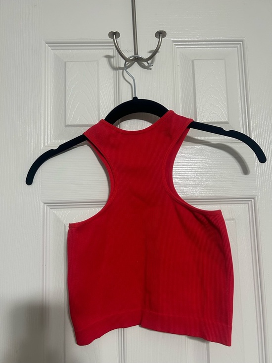 wild fable Bright Red Ribbed Racerback Crop - Picture 2 of 3